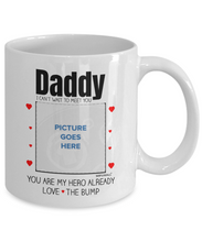 Load image into Gallery viewer, Happy Father&#39;s Day Mug - Daddy My Hero Love Bump - Personalised Coffee Mug - wm5046
