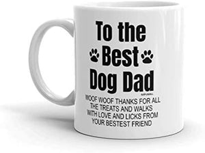 Fathers Day Gifts from The Dog, Best Dog dad woof Thanks, Funny Coffee Mug Tea Cup, Christmas Present - wm3299