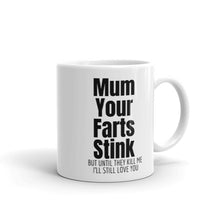 Load image into Gallery viewer, Mum Your Fart Stinks - Great present for Mother&#39;s day or Birthday - From Daughter or Son - Funny Coffee Mug - F0188
